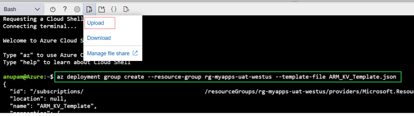 Create An Azure Key Vault With Vault Access Policy And Add Secrets Using ARM Template